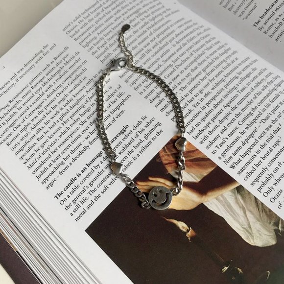 NEW 925 Sterling Silver Smiley Face Bracelet - Picture 6 of 7